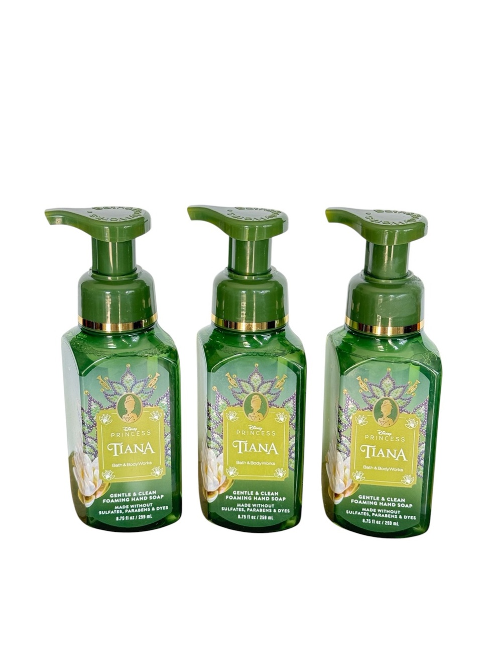 Bath & Body Works Disney Princess Tiana Foaming Hand Soap w/Essential oils x3